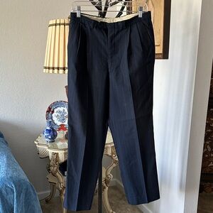 Marciano Navy Pinstripe Straight-Leg Dress Pants Size Medium
